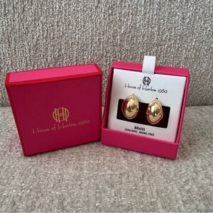 NWT House of Harlow 1960 Gold Teardrop Earrings
